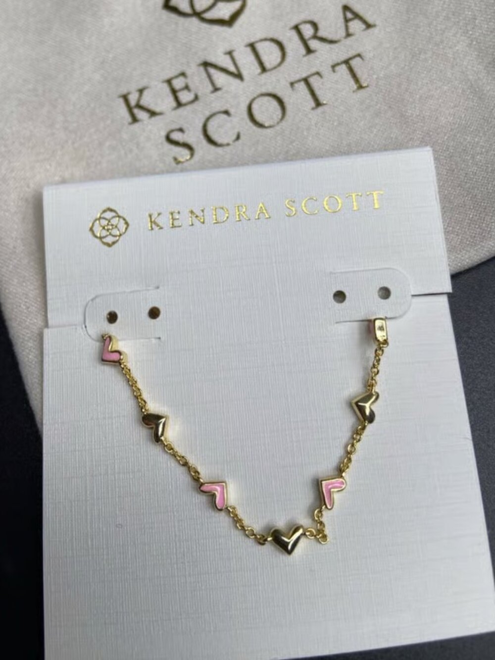 Kendra Scott Pink Hearts Bracelet